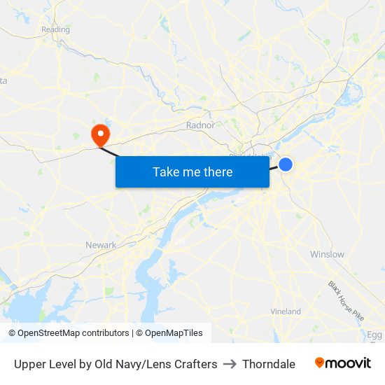 Upper Level by Old Navy/Lens Crafters to Thorndale map