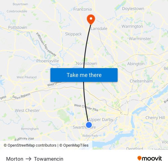 Morton to Towamencin map