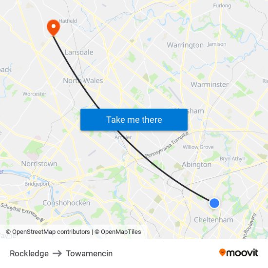 Rockledge to Towamencin map