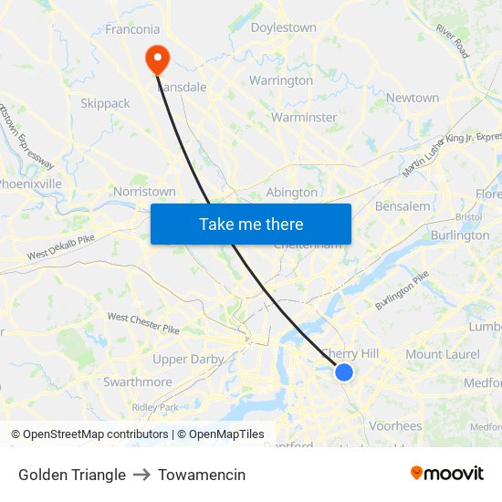 Golden Triangle to Towamencin map