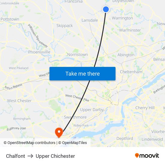 Chalfont to Upper Chichester map