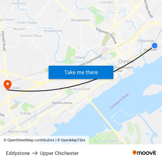 Eddystone to Upper Chichester map