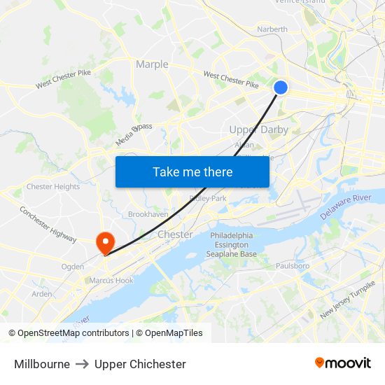 Millbourne to Upper Chichester map