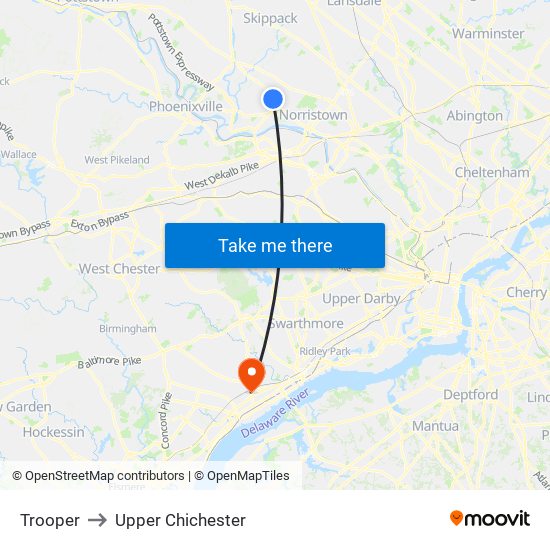 Trooper to Upper Chichester map