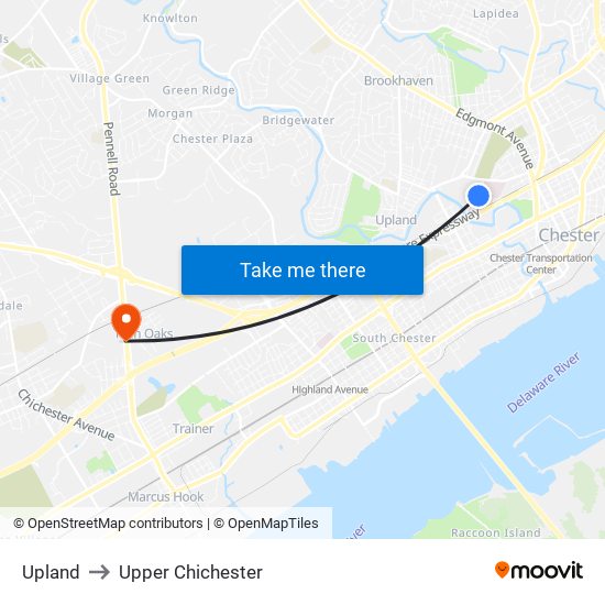 Upland to Upper Chichester map