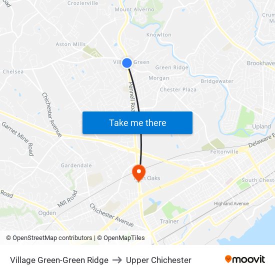 Village Green-Green Ridge to Upper Chichester map