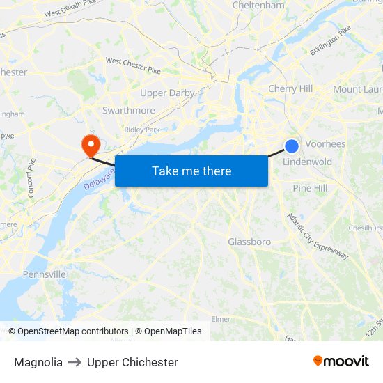 Magnolia to Upper Chichester map