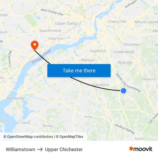 Williamstown to Upper Chichester map