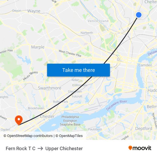 Fern Rock T C to Upper Chichester map