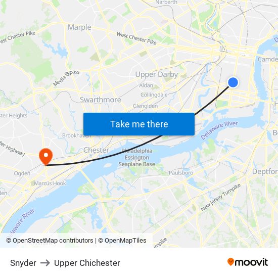 Snyder to Upper Chichester map