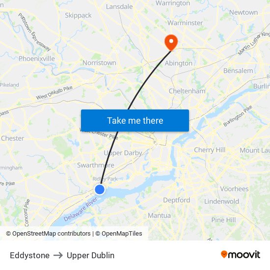 Eddystone to Upper Dublin map