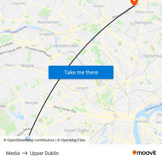Media to Upper Dublin map