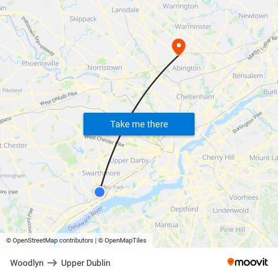 Woodlyn to Upper Dublin map