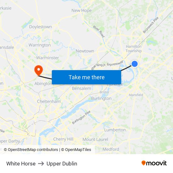 White Horse to Upper Dublin map