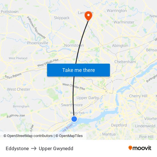 Eddystone to Upper Gwynedd map