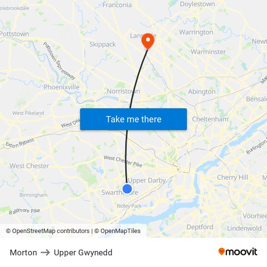 Morton to Upper Gwynedd map