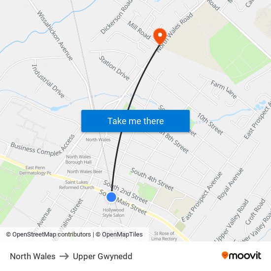 North Wales to Upper Gwynedd map