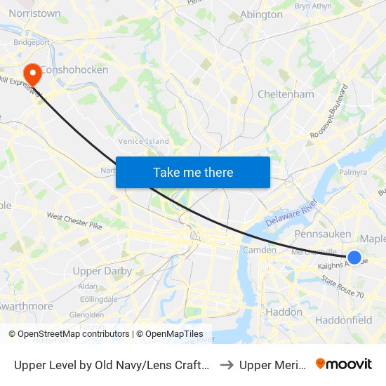 Upper Level by Old Navy/Lens Crafters to Upper Merion map