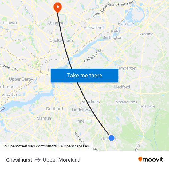 Chesilhurst to Upper Moreland map