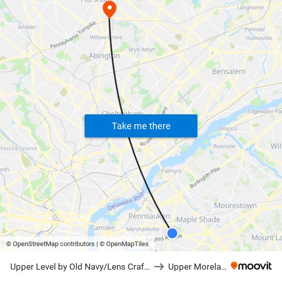 Upper Level by Old Navy/Lens Crafters to Upper Moreland map