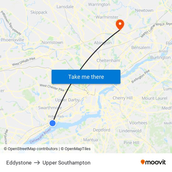 Eddystone to Upper Southampton map