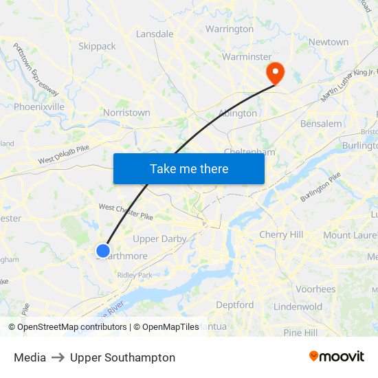 Media to Upper Southampton map