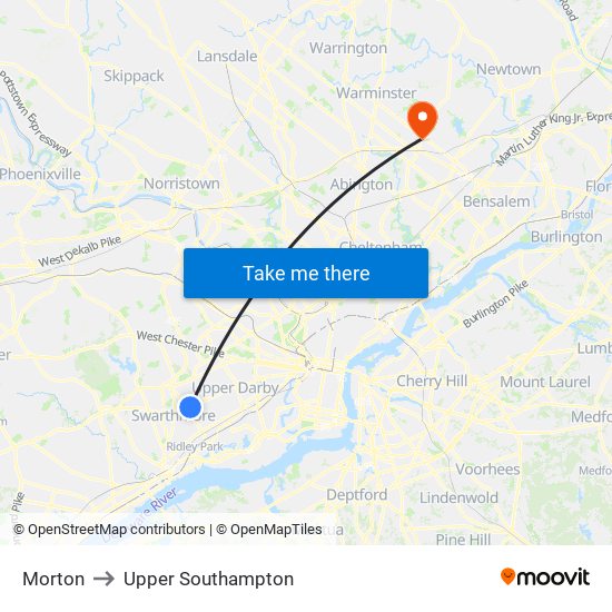Morton to Upper Southampton map