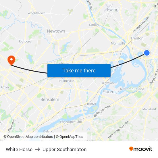 White Horse to Upper Southampton map