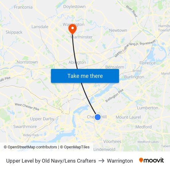 Upper Level by Old Navy/Lens Crafters to Warrington map