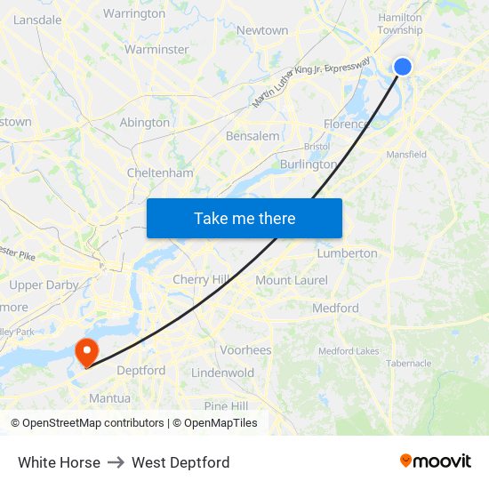 White Horse to West Deptford map