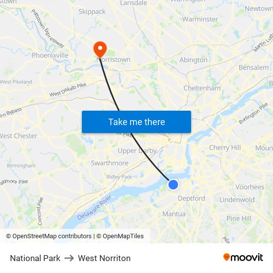 National Park to West Norriton map