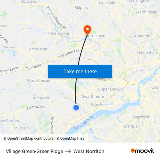 Village Green-Green Ridge to West Norriton map