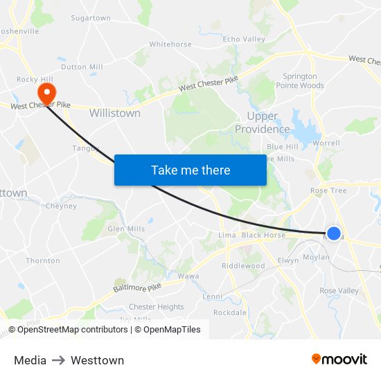 Media to Westtown map