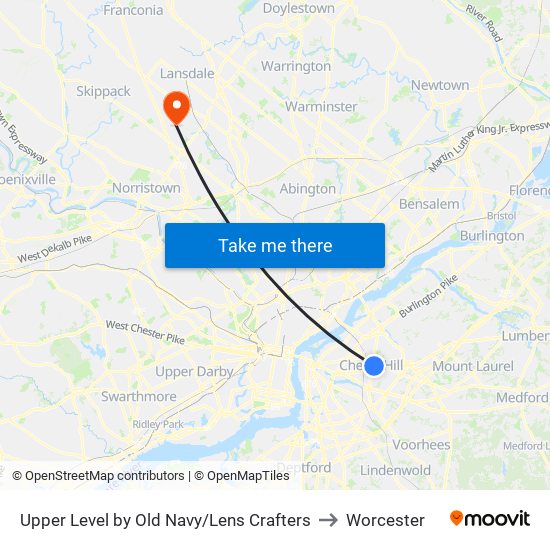 Upper Level by Old Navy/Lens Crafters to Worcester map