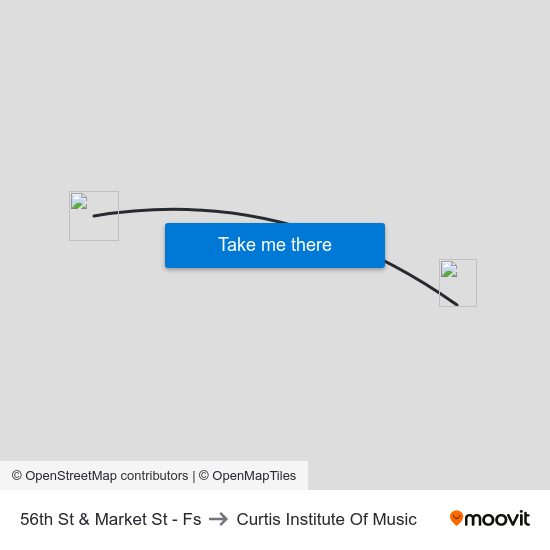 56th St & Market St - Fs to Curtis Institute Of Music map