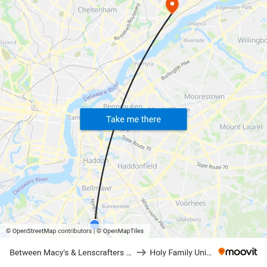Between Macy's & Lenscrafters Entrances to Holy Family University map