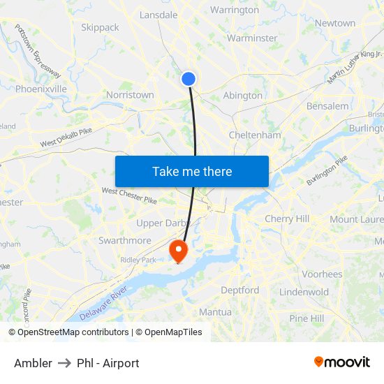 Ambler to Phl - Airport map