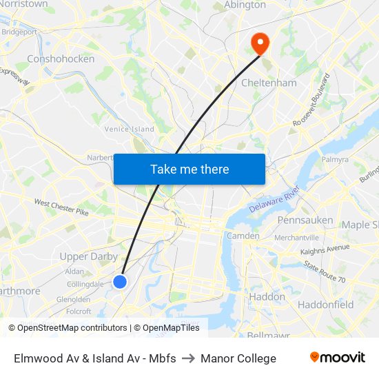 Elmwood Av & Island Av - Mbfs to Manor College map