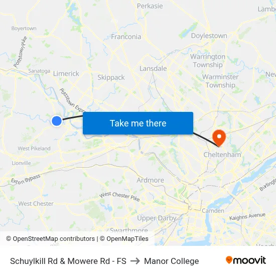 Schuylkill Rd & Mowere Rd - FS to Manor College map