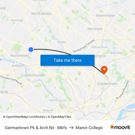 Germantown Pk & Arch Rd - Mbfs to Manor College map