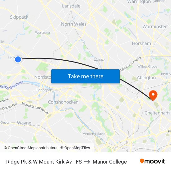 Ridge Pk & W Mount Kirk Av - FS to Manor College map