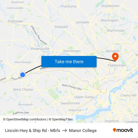 Lincoln Hwy & Ship Rd - Mbfs to Manor College map