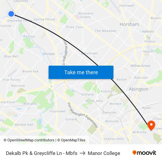 Dekalb Pk & Greycliffe Ln - Mbfs to Manor College map