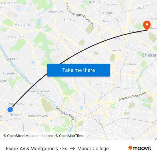 Essex Av & Montgomery - Fs to Manor College map