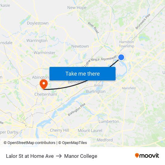 Lalor St at Home Ave to Manor College map