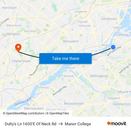Dulty's Ln 1600'E Of Neck Rd to Manor College map