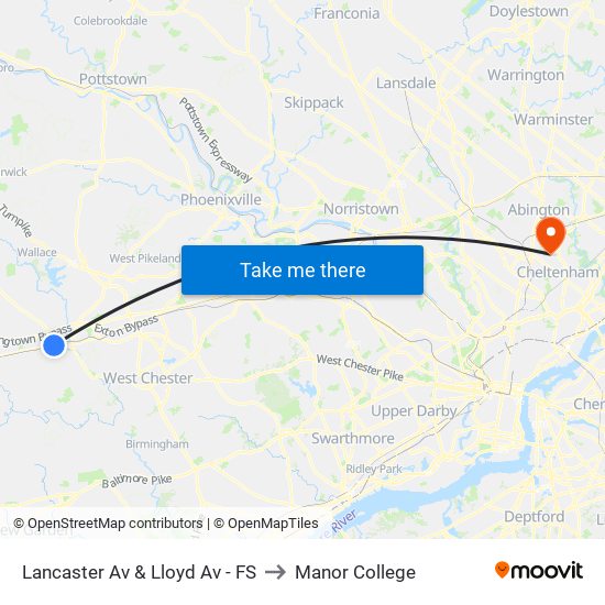 Lancaster Av & Lloyd Av - FS to Manor College map