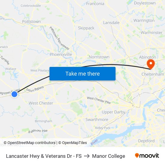 Lancaster Hwy & Veterans Dr - FS to Manor College map