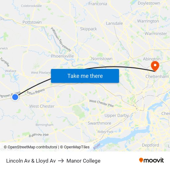 Lincoln Av & Lloyd Av to Manor College map