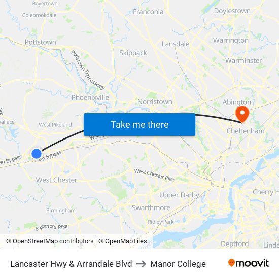 Lancaster Hwy & Arrandale Blvd to Manor College map